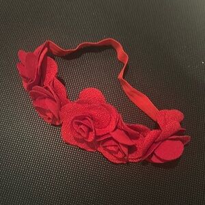 Baby girls super soft red roses headband Christmas